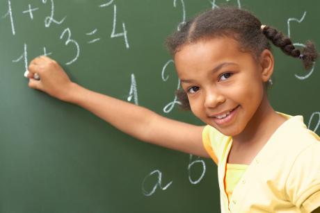 Girl at the chalkboard