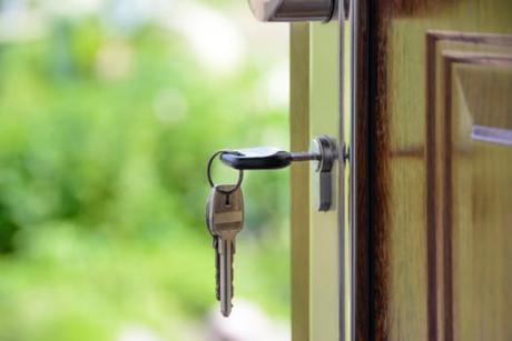 Key in house front door