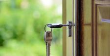 Key in house front door